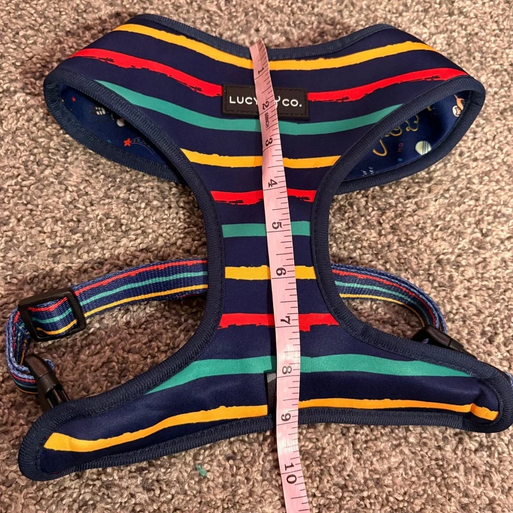 Lucy Co XL Dog Harness Space Planets Stars Adjustable Blue‎ Padded Vest